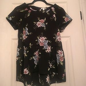 SMALL Floral print peplum top